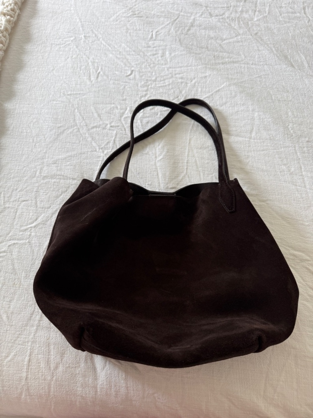 Madewell The Shoppers Tote Classic Brown Suede Tote Bag - Picture 4 of 6